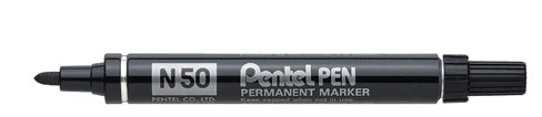 Pentel N50A Black Bullet Point permanent Ink Marker Box 12